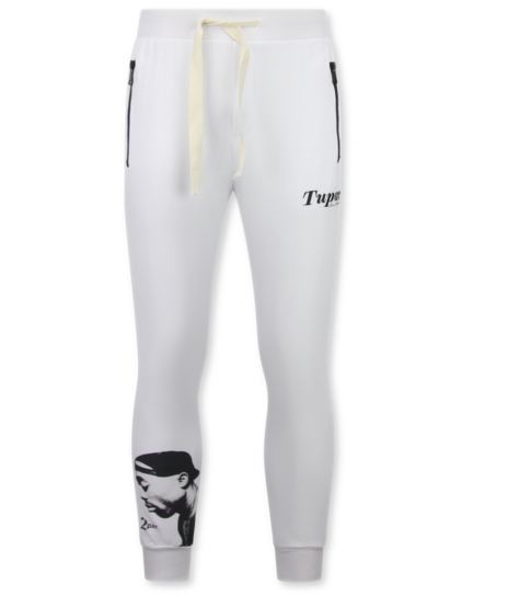 True Rise Tupac Trainingspak  - 2Pac Joggingpak Hoodie Heren - Huispak Heren Volwassenen - 663- Wit