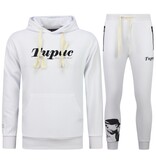 TopStar Tupac Trainingspak  - 2Pac Joggingpak Hoodie Heren - Huispak Heren Volwassenen - 663- Wit