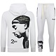 Tupac Trainingspak  - 2Pac Joggingpak Hoodie Heren - Huispak Heren Volwassenen - 663- Wit