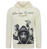 True Rise 2Pac Joggingpak Hoodie Heren  - Tupac Trainingspakk Hoodie - Huispak Heren Volwassenen - 672 - Geel /Beige