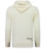 True Rise 2Pac Joggingpak Hoodie Heren  - Tupac Trainingspakk Hoodie - Huispak Heren Volwassenen - 672 - Geel /Beige
