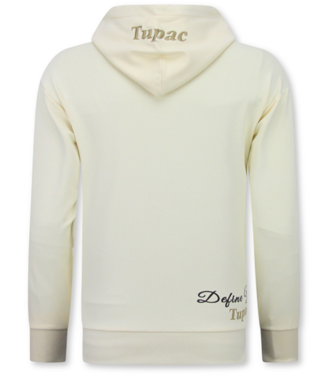 True Rise 2Pac Joggingpak Hoodie Heren  - Tupac Trainingspakk Hoodie - Huispak Heren Volwassenen - 672 - Geel /Beige