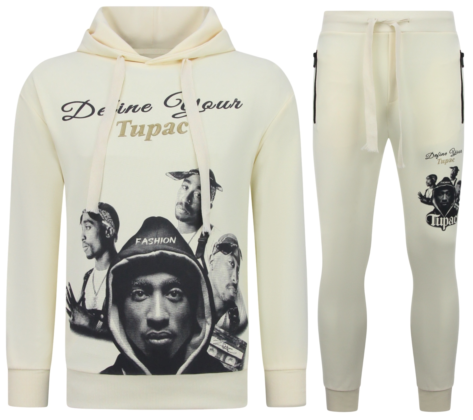 Herens Joggingpak Set - Zwarte Rits Hoodie Met Joggingbroek Slim Fit Meerdere Zakken