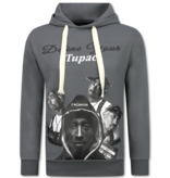 TopStar 2Pac Joggingpak Hoodie Heren  - Tupac Trainingspakken  - Huispak Heren Volwassenen - 672 -Grijs