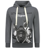 True Rise 2Pac Joggingpak Hoodie Heren  - Tupac Trainingspakken  - Huispak Heren Volwassenen - 672 -Grijs