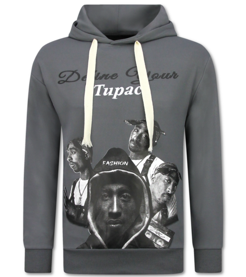 TopStar 2Pac Joggingpak Hoodie Heren  - Tupac Trainingspakken  - Huispak Heren Volwassenen - 672 -Grijs