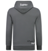 True Rise 2Pac Joggingpak Hoodie Heren  - Tupac Trainingspakken  - Huispak Heren Volwassenen - 672 -Grijs