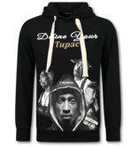 True Rise 2Pac Joggingpak Hoodie Heren  - Tupac Trainingspakk Hoodie - Huispak Heren Volwassenen - 672 - Zwart