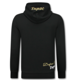 True Rise 2Pac Joggingpak Hoodie Heren  - Tupac Trainingspakk Hoodie - Huispak Heren Volwassenen - 672 - Zwart