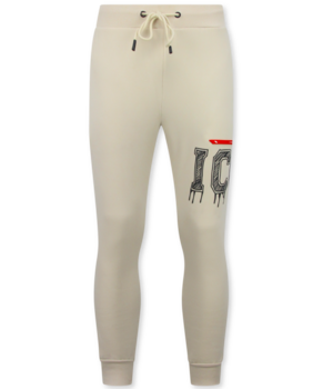 TRUE RISE Dik Geweven Joggingbroek heren ICON - Trainingsbroek Heren Lang - 5777 - Beige