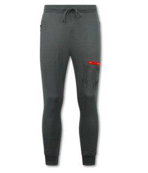 TRUE RISE Dik Geweven Joggingbroek Heren ICON - Trainingsbroek Heren Lang - 5777 - Grijs