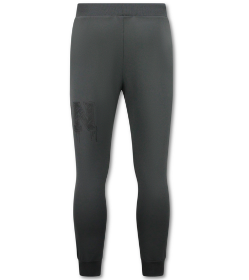TRUE RISE Dik Geweven Joggingbroek Heren ICON - Trainingsbroek Heren Lang - 5777 - Grijs