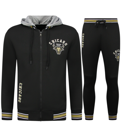TopStar Trainingspakken Heren Chicago Bulls  - Joggingpak Heren - Huispak Heren Volwassenen - 5591 - Zwart / Geel