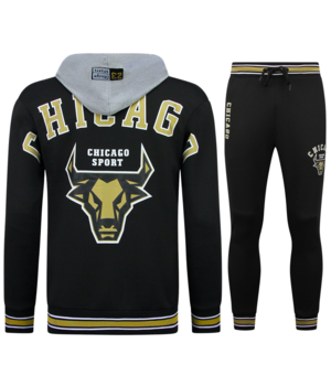 True Rise Trainingspakken Heren Chicago Bulls  - Joggingpak Heren - Huispak Heren Volwassenen - 5591 - Zwart / Geel