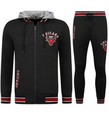 True Rise Trainingspakken Heren Chicago Bulls  - Joggingpak Heren - Huispak Heren Volwassenen - 5591 - Zwart / Rood