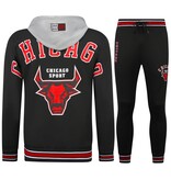 True Rise Trainingspakken Heren Chicago Bulls  - Joggingpak Heren - Huispak Heren Volwassenen - 5591 - Zwart / Rood