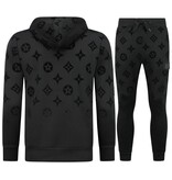 True Rise Dik Geweven Joggingpak voor Heren - Teddy Huispak -  Trainingspak Heren - 5308 - Zwart