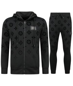  TopStar Dik Geweven Joggingpak voor Heren - Teddy Huispak -  Trainingspak Heren - 5308 - Zwart