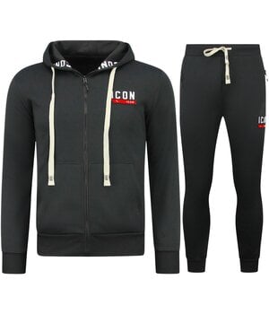 True Rise Dik Geweven Joggingpakken Heren  ICON   - Trainingspakken  - Huispakken  Volwassenen -  11986 - Zwart
