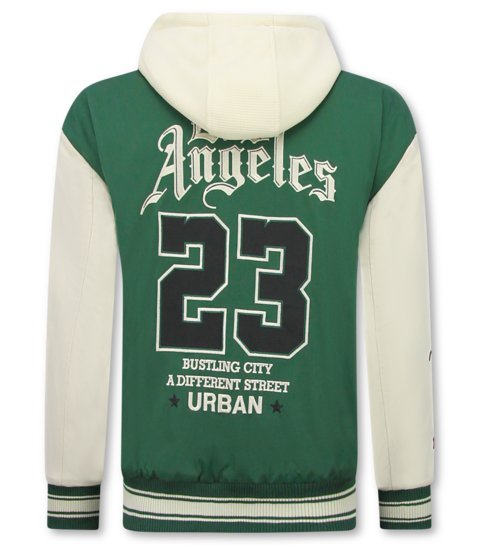 ENOS Baseball Jas met Capuchon Oversized  - Bomberjack Heren - 523 - Groen