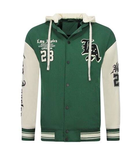 ENOS Baseball Jas met Capuchon Oversized  - Bomberjack Heren - 523 - Groen