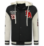 ENOS Baseball Jas met Capuchon Oversized  - Bomberjack Heren - 523 - Zwart