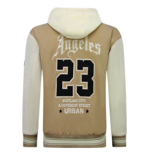 ENOS Baseball Jas met Capuchon Oversized  - Bomberjack Heren - 523 - Bruin