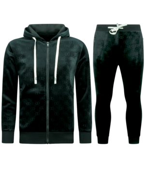 True Rise Trainingspak Heren - Dik Geweven Joggingpak Heren - Teddy Huispak Heren - 11893 - Zwart