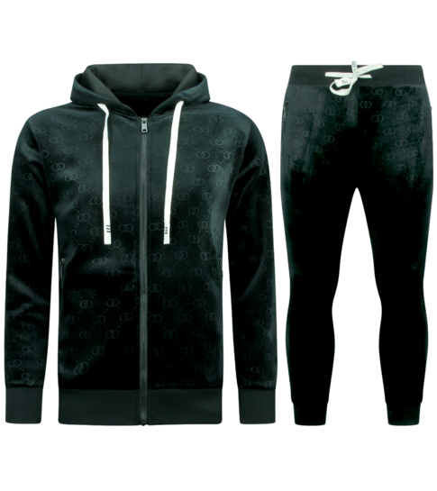 True Rise Trainingspak Heren - Dik Geweven Joggingpak Heren - Teddy Huispak Heren - 11893 - Zwart