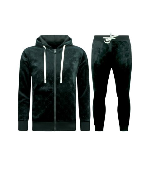 True Rise Trainingspak Heren - Dik Geweven Joggingpak Heren - Teddy Huispak Heren - 11893 - Zwart