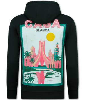 TRUE RISE Oversized Hoodie Heren met Capuchon - Casablanca - Dik Geweven - 5992 -Zwart