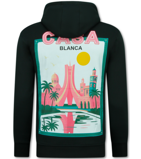 TRUE RISE Oversized Hoodie Heren met Capuchon - Casablanca - Dik Geweven - 5992 -Zwart
