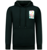 TRUE RISE Oversized Hoodie Heren met Capuchon - Casablanca - Dik Geweven - 5992 -Zwart
