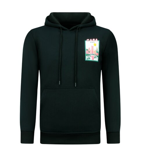 TRUE RISE Oversized Hoodie Heren met Capuchon - Casablanca - Dik Geweven - 5992 -Zwart