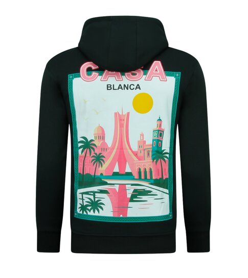 TRUE RISE Oversized Hoodie Heren met Capuchon - Casablanca - Dik Geweven - 5992 -Zwart