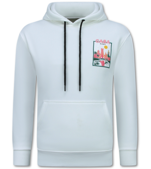 TRUE RISE Oversized Hoodie Heren met Capuchon - Casablanca - Dik Geweven - 5992 - Wit