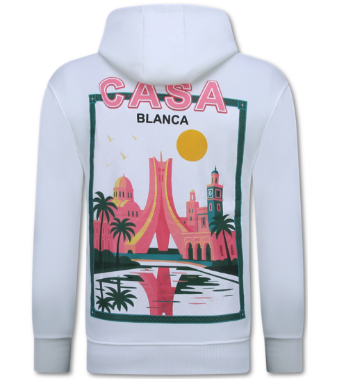 TRUE RISE Oversized Hoodie Heren met Capuchon - Casablanca - Dik Geweven - 5992 - Wit