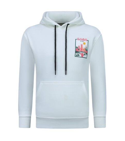 TRUE RISE Oversized Hoodie Heren met Capuchon - Casablanca - Dik Geweven - 5992 - Wit