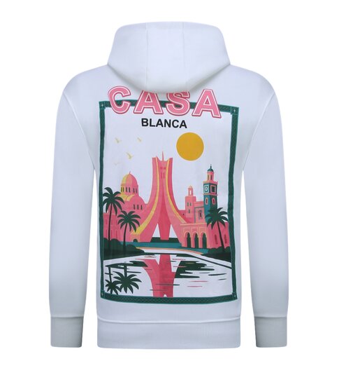 TRUE RISE Oversized Hoodie Heren met Capuchon - Casablanca - Dik Geweven - 5992 - Wit