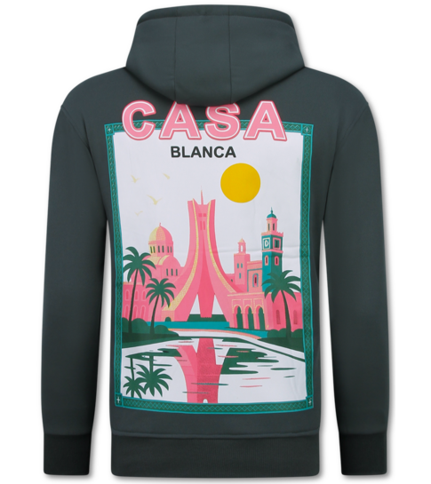 TRUE RISE Oversized Hoodie Heren met Capuchon - Casablanca - Dik Geweven - 5992 - Grijs