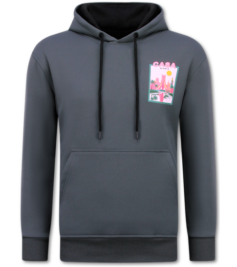 TRUE RISE Oversized Hoodie Heren met Capuchon - Casablanca - Dik Geweven - 5992 - Grijs