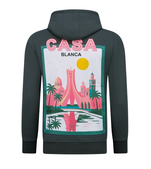 TRUE RISE Oversized Hoodie Heren met Capuchon - Casablanca - Dik Geweven - 5992 - Grijs