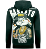 TRUE RISE Oversized Hoodie Heren met Capuchon - Gangster Chicago - Dik Geweven - 5792 - Zwart