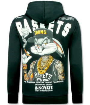 TRUE RISE Oversized Hoodie Heren met Capuchon - Gangster Chicago - Dik Geweven - 5792 - Zwart