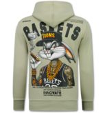 TRUE RISE Oversized Hoodie Heren met Capuchon - Gangster Chicago - Dik Geweven - 5792 - Bruin