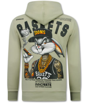 TRUE RISE Oversized Hoodie Heren met Capuchon - Gangster Chicago - Dik Geweven - 5792 - Bruin