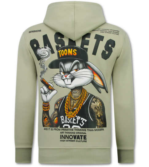 TRUE RISE Oversized Hoodie Heren met Capuchon - Gangster Chicago - Dik Geweven - 5792 - Bruin