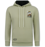 TRUE RISE Oversized Hoodie Heren met Capuchon - Gangster Chicago - Dik Geweven - 5792 - Bruin