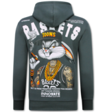 TRUE RISE Oversized Hoodie Heren met Capuchon - Gangster Chicago - Dik Geweven - 5792 - Grijs