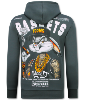 TRUE RISE Oversized Hoodie Heren met Capuchon - Gangster Chicago - Dik Geweven - 5792 - Grijs